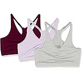 Fruit of The Loom Women's Adjustable Shirred Front Racerback Sports Bra, Multi Pack Options
