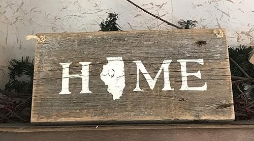 Amazon Com Illinois State Home Barn Wood Sign Handmade