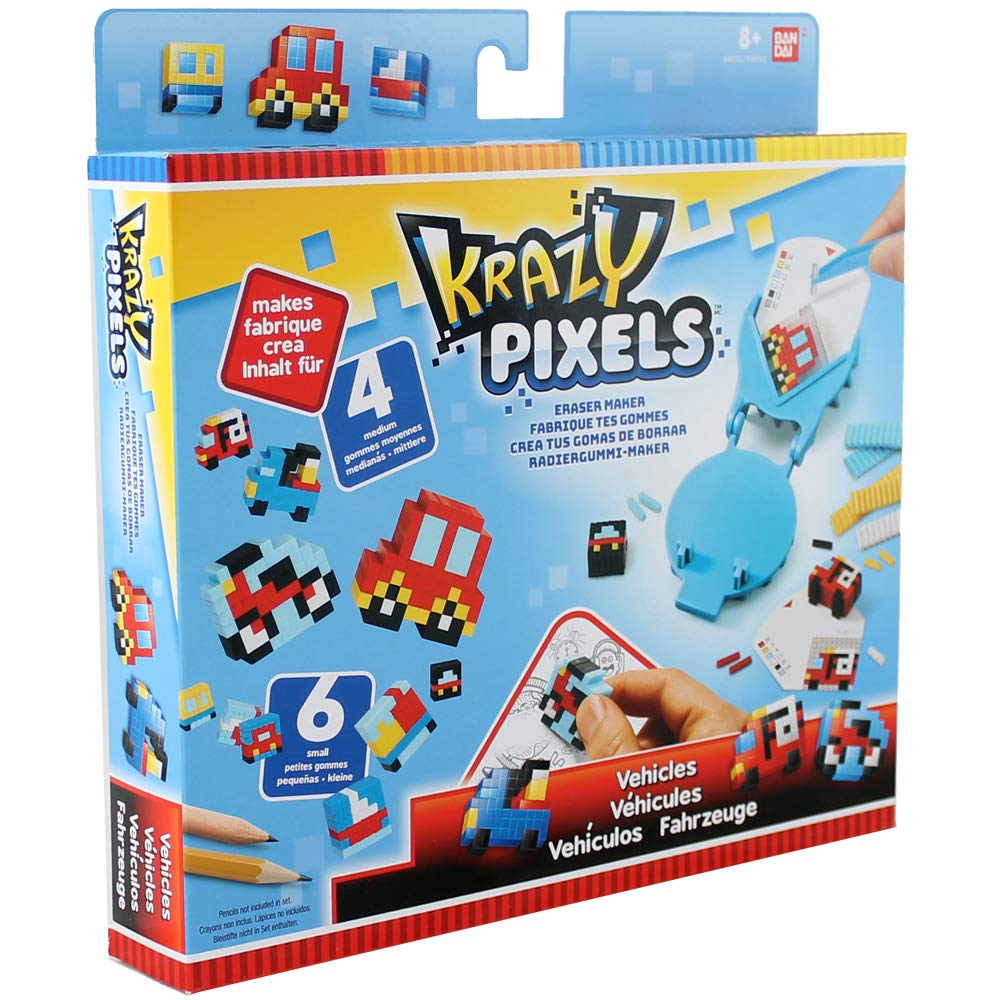 Bandai Pretty Pixels Krazy Pixels Eraser Starter Set Vehicles Theme Craft 38552