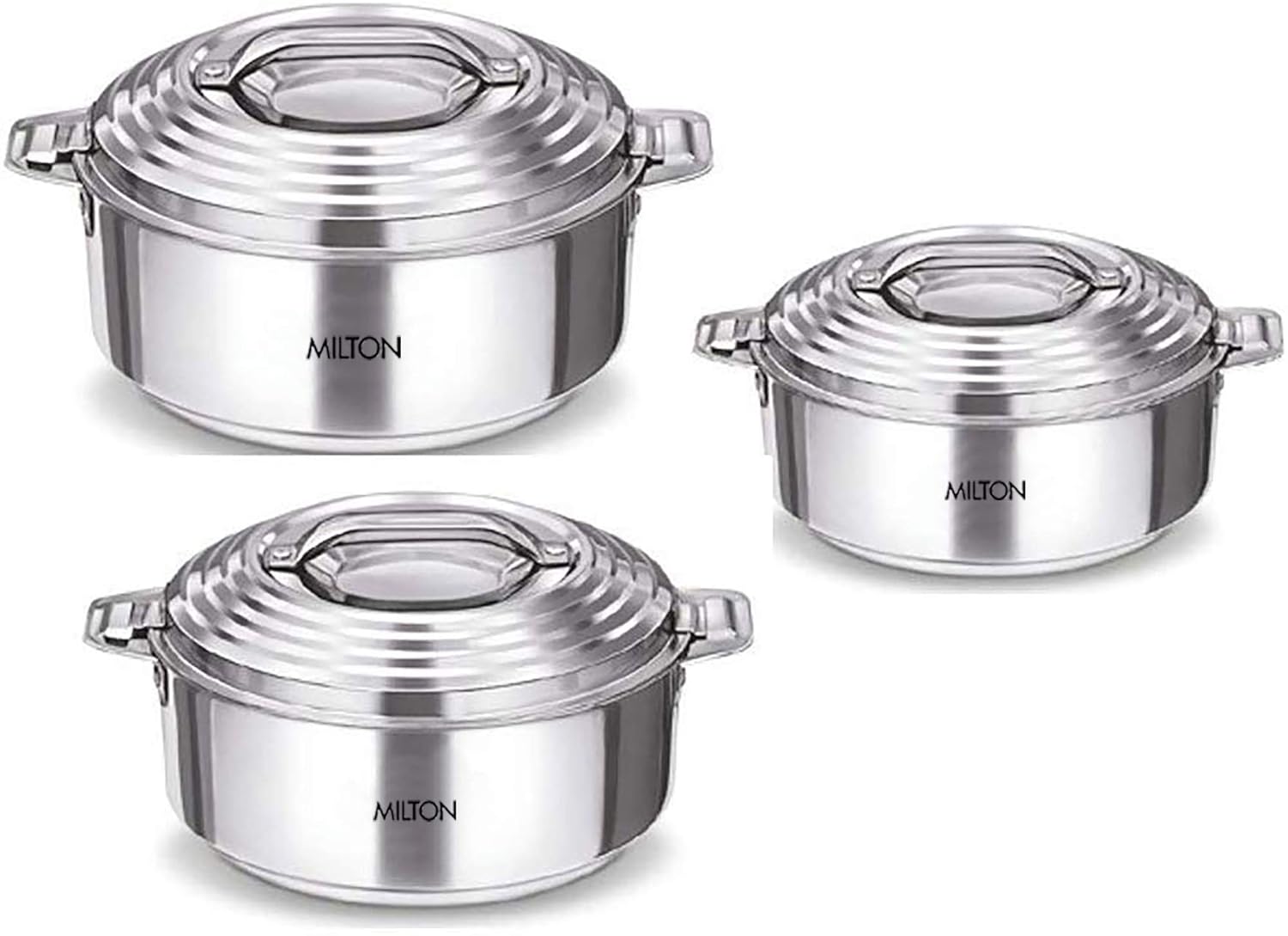 Buy Milton Galaxia Insulated Stainless Steel Casseroles, Set of 3
