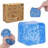Graphinza Squishy Cube Fidget Toy,Large Squeeze Toys, Big Squishy Stress Ball with Durable Soft , Extra-Satisfying Squeeze Toy for Adults and Boys &amp; Girls Age 3+ (2.76in) (XHBlue)