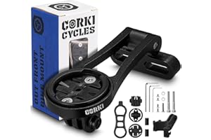 corki Cycles Adjustable Angle Out Front Stem Mounted Cycle Computer Bike Mount Compatible with Garmin Wahoo Bryton Cateye