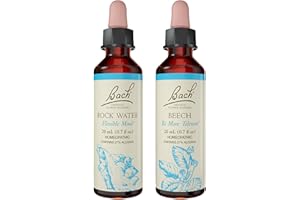 BACH FLOWER REMEDIES Bach Original Flower Remedies 2-Pack, Have Tolerance" - Beech, Rock Water, Homeopathic Flower Essences, Vegan, 20mL Dropper x2