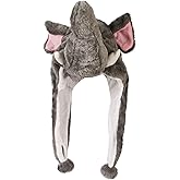 Timiot Cute Plush Animal Character Winter Hat Fun Ski Cap with Detailed Animal Face Long Ear Straps with Pom Pom Ends