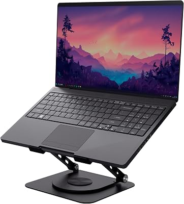 Suporte para portátil Zeff 16, rotação de 360 graus, preto