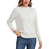 LATAHUO Women's Long Sleeve Mock Neck Sweaters Solid Color Casual Knit Pullover Tops Trendy Fall Winter Fashion Clothes 2025