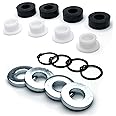 HD Switch 16pc Deck Height Adjustment Hardware Tune Up Kit for Walker Mowers F123 7434-1 5727-1 5740-2 Includes 4 Bushings, 4 Snap Rings, 4 Shock Bushings & 4 New Deck Washers