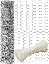 TOYPOPOR 16in x 82ft Chicken Wire Mesh Galvanized Hexagonal Fence