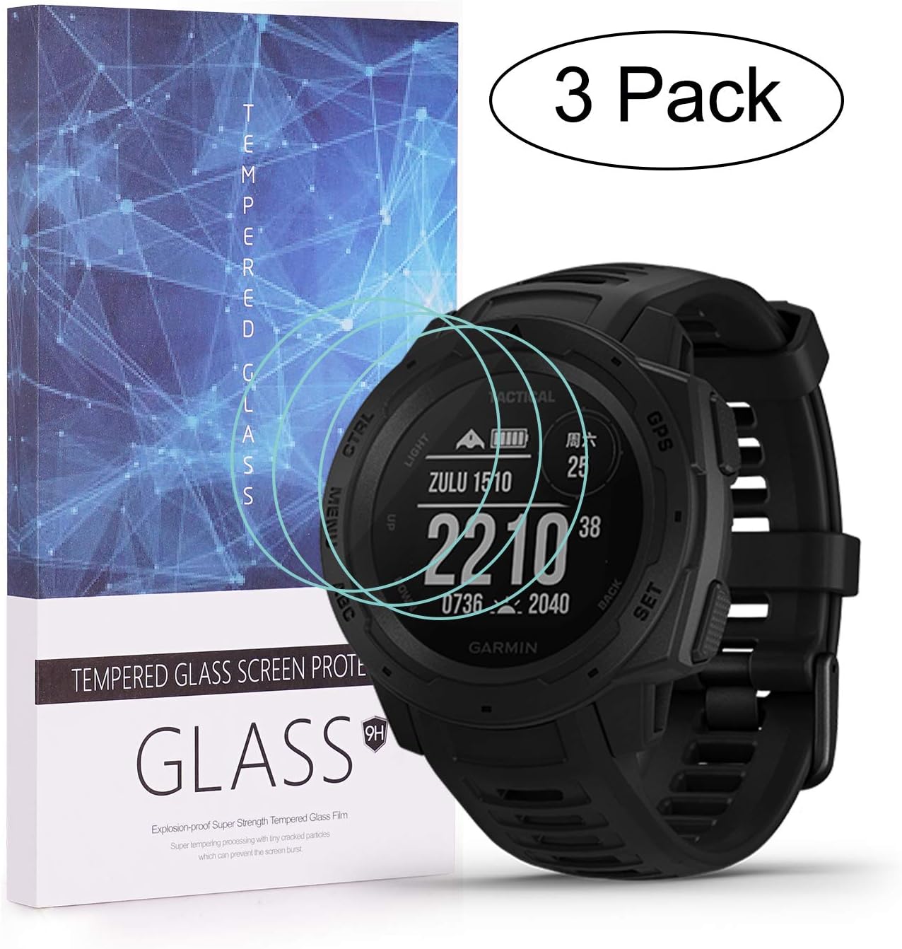 BECEMURU Garmin Instinct Tactical Protector de Pantalla 9H ...