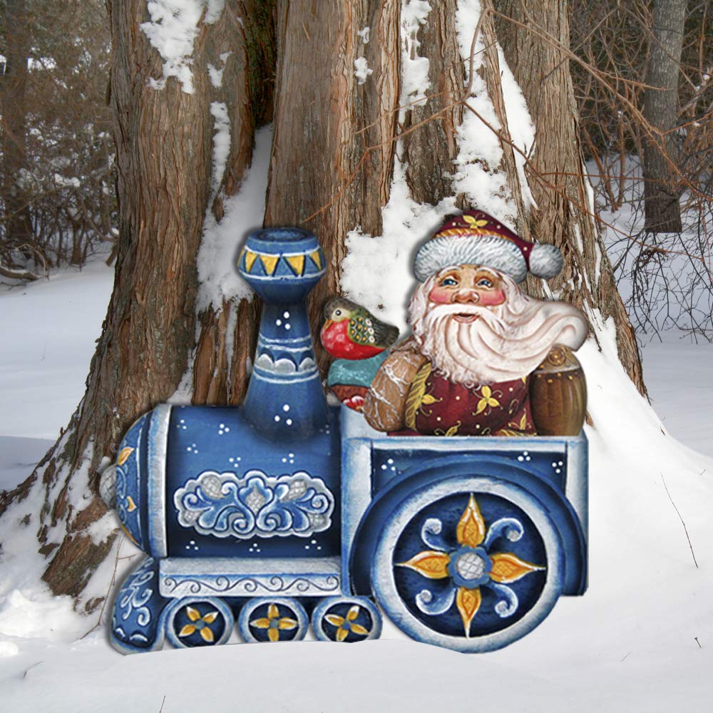 Amazon Com Outdoor Christmas Decor Santa On A Train Yard Art