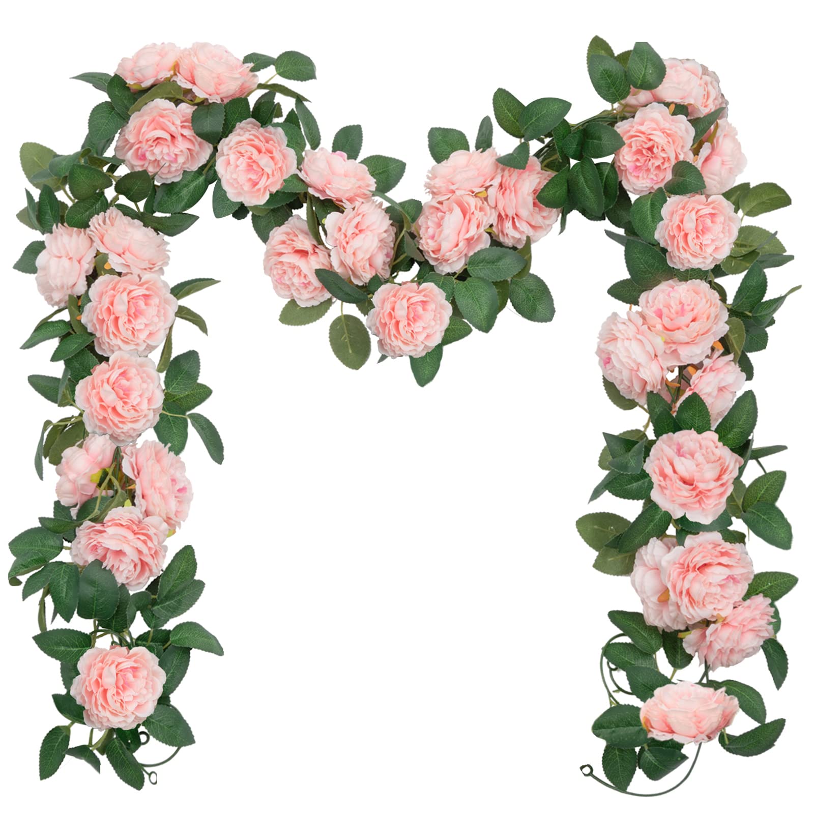 SHACOS 3pcs Artificial Flower Garland 3 Strand 6.0 m Fake Rose Garland Flower Vines for Wedding Party Home Garden, Pink