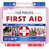 TLIEAO Mini First Aid Kit - 150 Pieces Emergency Medical Kit for Home, Car, Travel, Camping, Truck, Hiking, Sports, Office, V