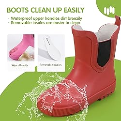 Hehainom Kids Rain Boots for Girls Waterproof