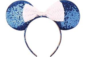 AQOKKA Mouse Ears Headbands with Bow Minnie Ears Cosplay Costume Hair Accessories for Women Girls Birthday Party Decoration