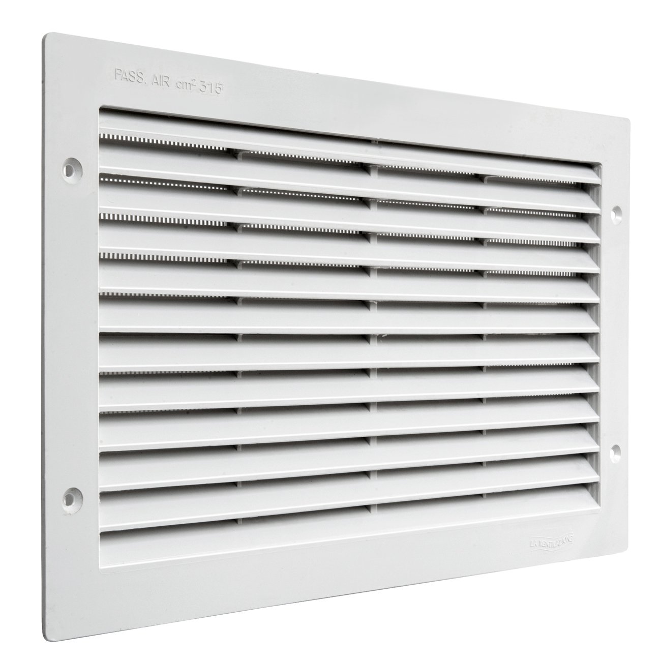 La Ventilazione PAR3823B PAR3823B-Y Ventilation Grille Plastic Rectangular Recessed White, 380x230 mm