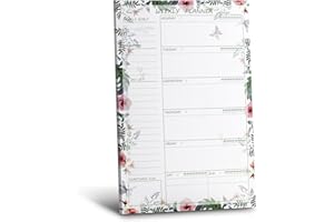 UtyTrees Weekly Planner Pad for Women, Planning Pad, 6.7"x9.8" 58 Undated Tear Off Sheets, Productivity Tracker for Organizing Goals, Tasks, Ideas, Notes, To Do Lists