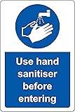 Use Hand Sanitiser Sign 150mm x 200mm - Self Adhesive (HYB.11W-SA ...