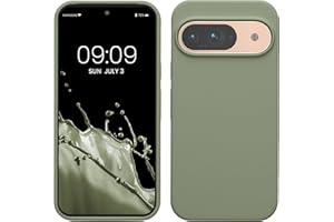 kwmobile Case Compatible with Google Pixel 9 / Pixel 9 Pro Case - TPU Silicone Phone Cover with Soft Finish - Gray Green