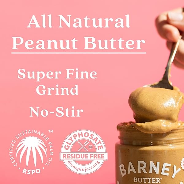 BARNEY BUTTER PEANUT BUTTER, BARE SMOOTH, 16 OUNCE JAR, NATURAL, NO STIR, NON-GMO, GLUTEN FREE, KETO, VEGAN