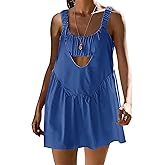 Ardrem Women Tennis Dress with Built in Shorts and Bra Summer Athletic Dresses Hot Shot Mini Dress Cut Out 2 Piece Outfits