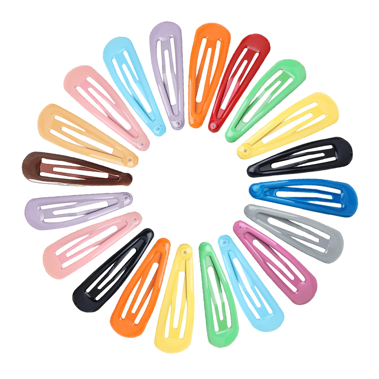 NiceYnn 20pcs Candy Color Small Hair Clips, 4.8cm Colorful No Crease No Slip Metal Snap Mini Hair Barrette Hairpin Accessories for Kids Teens Women Colorful