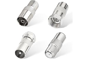 Superbat F Female/Male to TV Pal Male/Female RF Coaxial Adapter Connectors Kit 4 Pcs