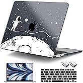 DONGKE for MacBook Air 13.6 Inch Case 2025 2024-2022 A3240 A3113 A2681 M4 M3 M2 Chip Touch ID, Plastic Hard Shell & Keyboard Cover & Type C Adapter for MacBook Air 13 inch M4, Cute Astronaut