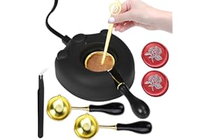 Electric Wax Seal Warmer, Andotopee Wax Seal Kit with Wax Seal Melter, 2pcs Wax Seal Spoon, Tweezers, Stir Pin for Fast Melti