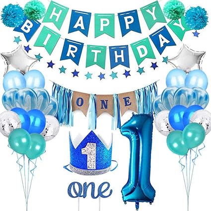 Home Garden Party Supplies Balloons pcs One Year Old 1st Latex Balloons First Baby Boy Girl Birthday Party Decor