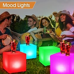 Frienda 4 Pcs Light up Cubes Cool Cosmic Cube