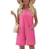 Ekouaer Womens Romper Summer Sleeveless Jumpsuit Casual Short Overalls with Pocket 2025