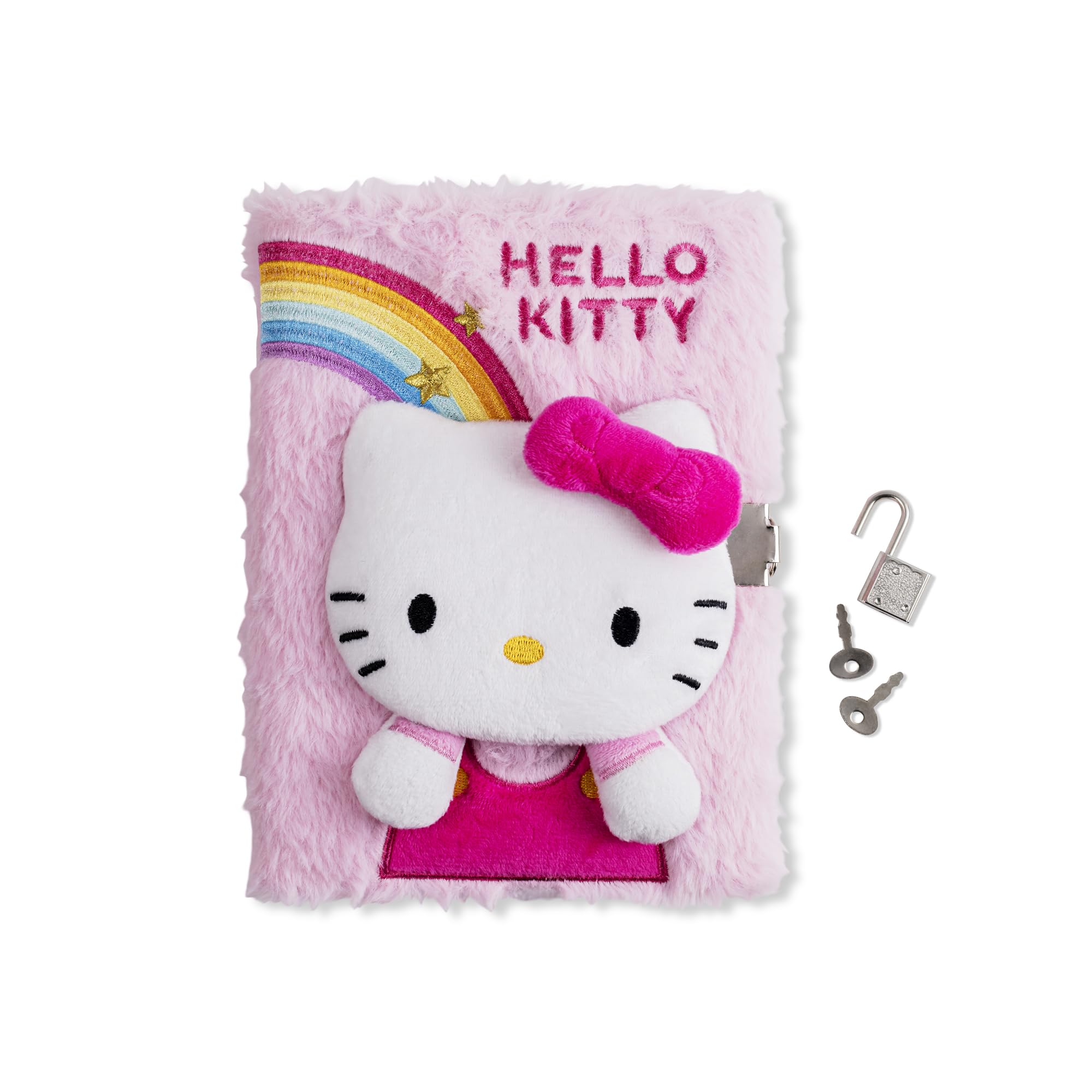 Hello Kitty Girls 3-D Secret Diary with Lock A5 Lined Plush Notebook for School