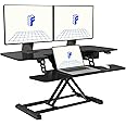 FLEXISPOT 40" Electric Height Adjustable Standing Desk Converter Motorized Stand-up Desk Riser with Quick Release Keyboard Tray, for Home and Office