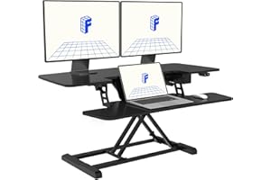 FLEXISPOT 40" Electric Height Adjustable Standing Desk Converter Motorized Stand-up Desk Riser with Quick Release Keyboard Tray, for Home and Office