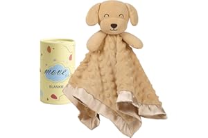 MOVEPAI Loveys for Babies, Soft Dog Baby Security Blanket Lovies for Babies, Stuffed Animals Blankie for Newborn Infant with Baby Snuggle Toy, Boys Gilrs Gifts Unisex Puppy Security Blanket 16 Inch