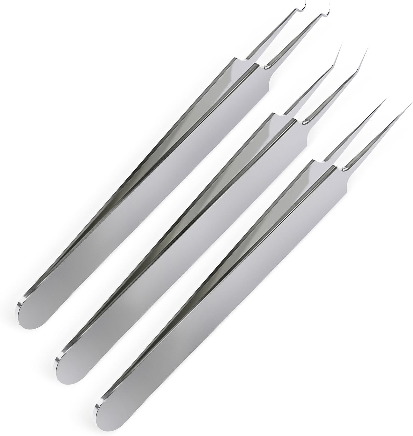 BESTOPE Blackhead Tweezers, Professional Surgical Curved Blackhead Remover and Comedone Acne Extractor Tool Set Treatment for Blemish Zit Pimple