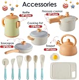 BUYGER Pretend Play Kitchen Set Pots Pans Utensils Kids Toys 3+ Years view 6