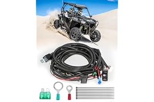 Belinous ATV UTV Fan Override Switch Kit with Relay LED Fan Rocker Switch, Engine Cooling Fan Override Kit Compatible with Polaris RZR Ranger/Can Am X3 Maverick Defender Commander
