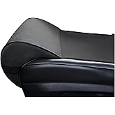 JUPENG Car Seat Leg Extender Cushion, Memory Foam Under Thigh Leg Support Pillow with Strap, Non-Slip Base & Removable Washable Cover for Driver Seat and Office Chair, Universal Comfort Pad(Black)