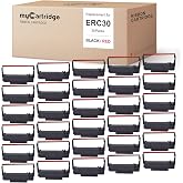 myCartridge Compatible Ribbon Replacement for ERC30/34/38 B/R,30 Pack | Compatible with Epson TM-U220,M188B,BTP-M300, ERC 30 Printer Ribbons,ERC30 Black and Red Ribbon