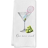 SereneHanctuary Funny Martini Tennis Kitchen Towels,Tennis Dish Towels,Martini Gifts for Women,Martini Decor for Party Kitchen Bar Pub,16X24 Inches