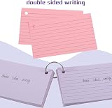 Thboxes 360 PCS Flash Cards 4.9 x 2.9 inch Ruled Index Cards with Binder Rings view 6