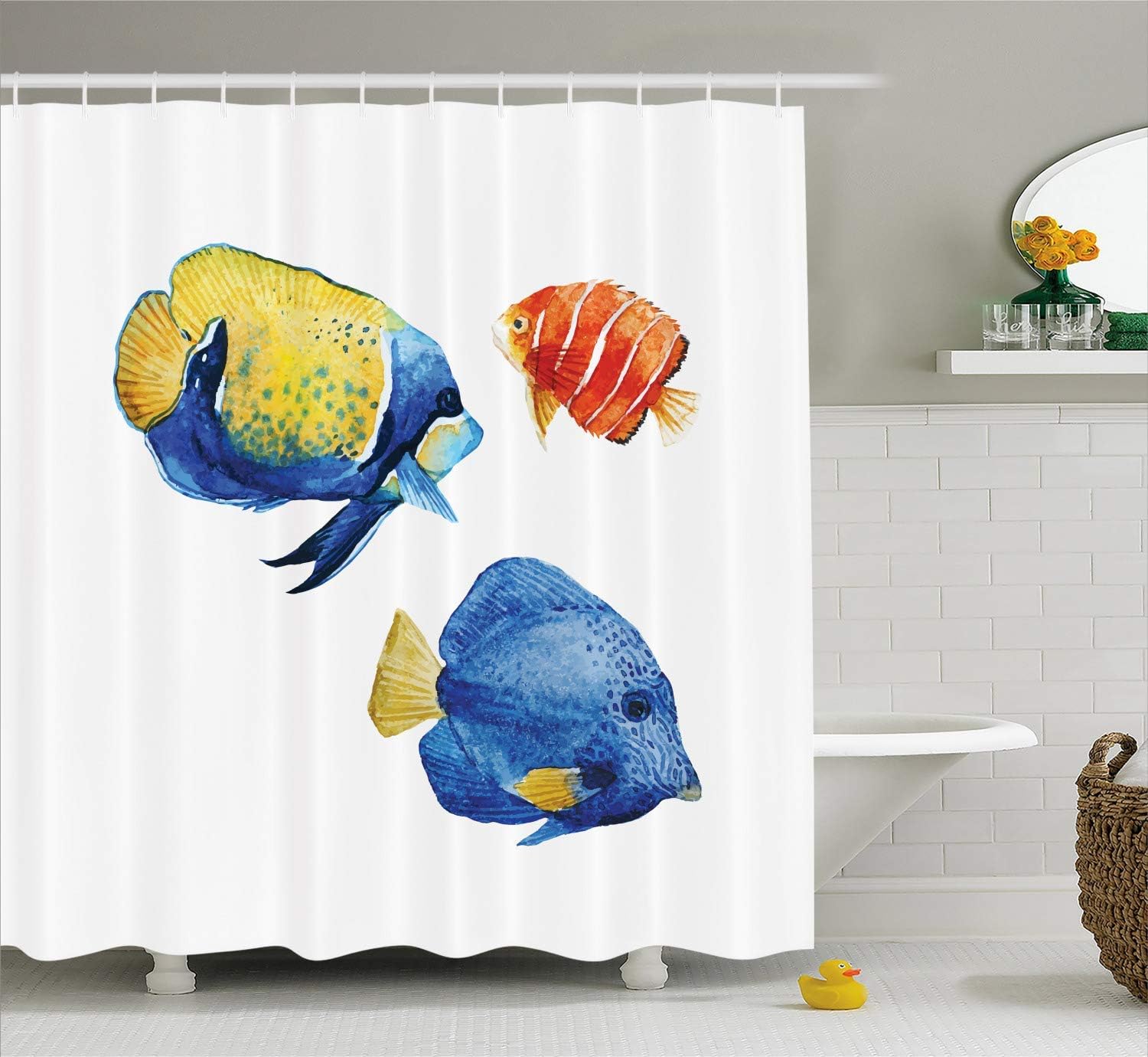 LongTrade Fish Shower Curtains Cortinas de baño Tropical Aquarium Life