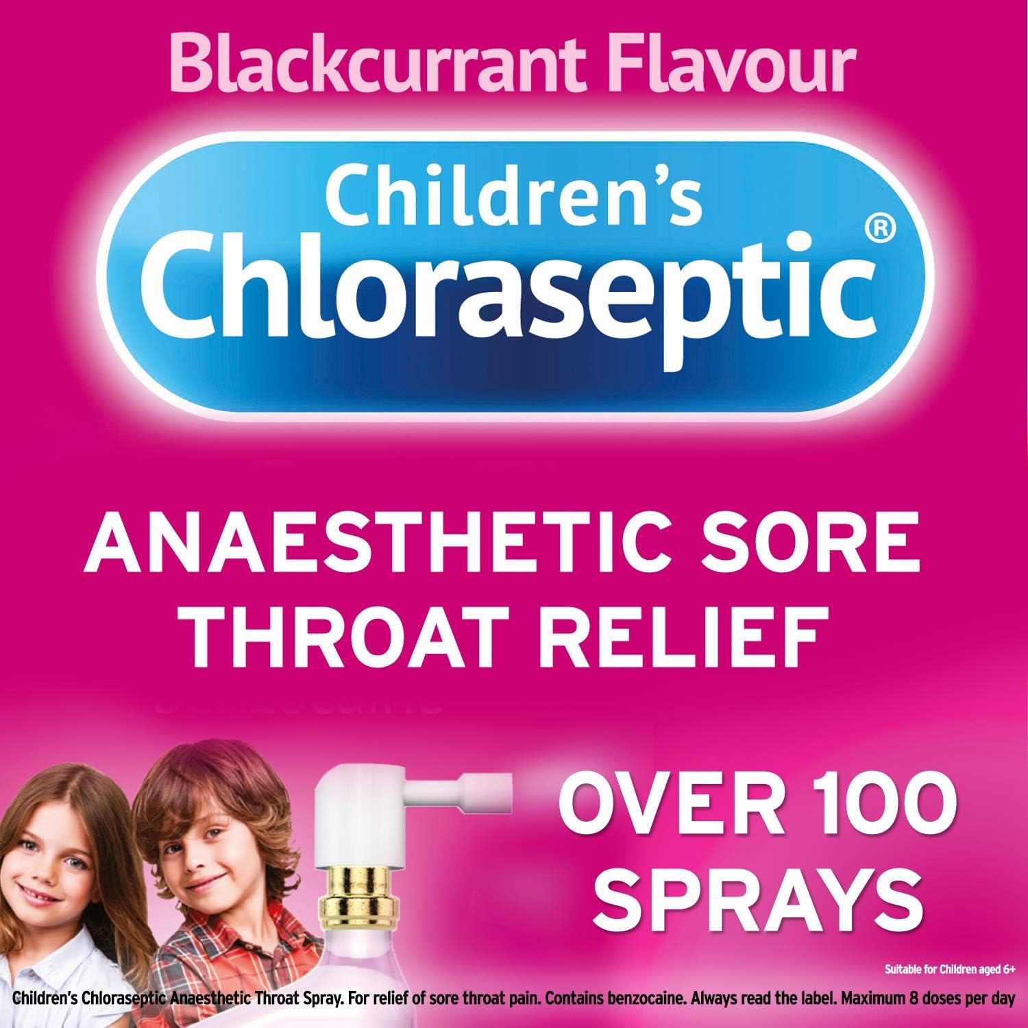 Children’s Chloraseptic Anaesthetic Sore Throat Spray, 15 ml, Blackcurrant Flavour, Fast Acting