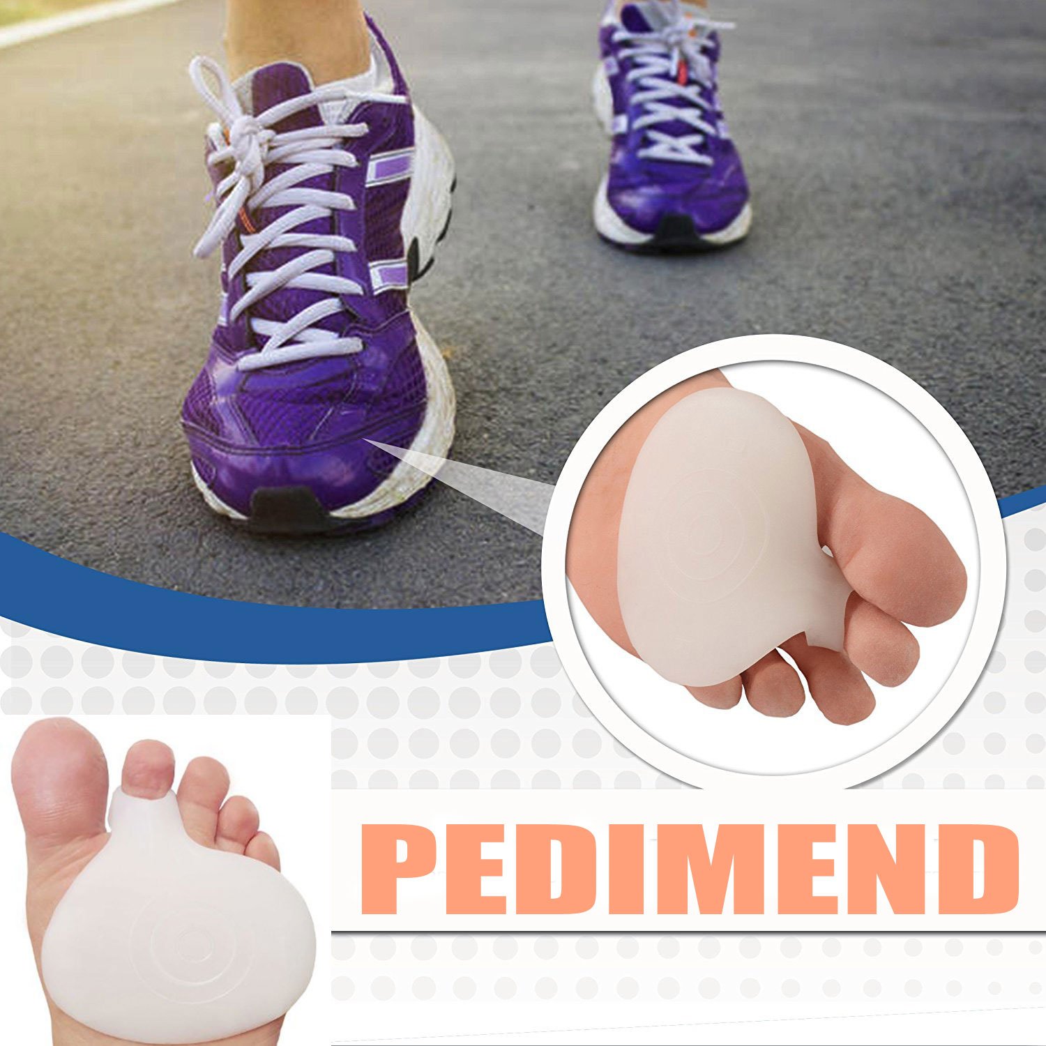 Pedimend™ Gel Front Forefoot Metatarsal Sole | Men Shoe Padding Half Inserts | Pressure Relieving Pads | Ball of Foot Soft Cushion | Mortons Neuroma Running Support | Rapid Pain Relief for Sore Feet
