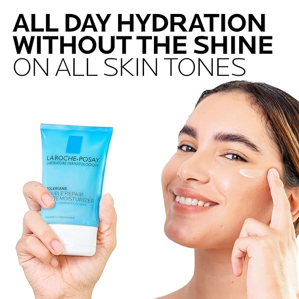 LA ROCHE-POSAY TOLERIANE DOUBLE REPAIR MATTE FACE MOISTURIZER, DAILY MOISTURIZER FOR OILY SKIN WITH CERAMIDE AND NIACINAMIDE FOR ALL SKIN TONES, OIL FREE, NON-COMEDOGENIC