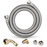 1-PACK Niikappu 6 FT Stainless Steel Dishwasher Hose Supply Line with Compression Connection, Dishwasher Installation Kit