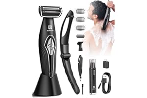 NUBACK Back Shavers for Men Long Handle, Multifunctional Self-Service Electric Back Hair Razor with Detachable Handle, Trimmer for Men with Back Attachment for Wet and Dry Use
