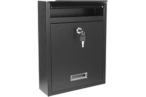 RQUNA Locking Steel Mailbox, Wall Mounted - Post Office Box, Extra Large Space Secure, Comes with 2 Keys 3 Sets 0-9 Numbers -