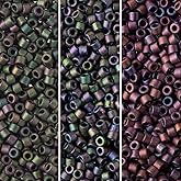 Miyuki Delica Seed Beads Bundle: Size 11/0, Olive Matte Metallic Palette Collection DB312, DB327, DB1053 - 3 Tubes of 7.2 Grams ea